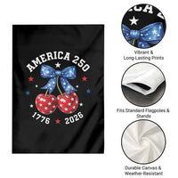 250 Anniversary USA Garden Flag Cherry Coquette Bow 4th Of July 1776 2026 250th Birthday