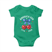 250 Anniversary USA Baby Onesie Cherry Coquette Bow 4th Of July 1776 2026 250th Birthday