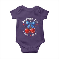 250 Anniversary USA Baby Onesie Cherry Coquette Bow 4th Of July 1776 2026 250th Birthday