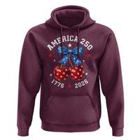 250 Anniversary USA Hoodie Cherry Coquette Bow 4th Of July 1776 2026 250th Birthday