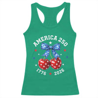 250 Anniversary USA Racerback Tank Top Cherry Coquette Bow 4th Of July 1776 2026 250th Birthday