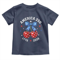 250 Anniversary USA Toddler T Shirt Cherry Coquette Bow 4th Of July 1776 2026 250th Birthday