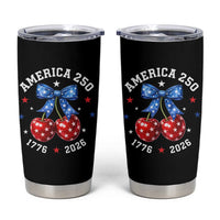 250 Anniversary USA Tumbler Cup Cherry Coquette Bow 4th Of July 1776 2026 250th Birthday