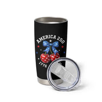 250 Anniversary USA Tumbler Cup Cherry Coquette Bow 4th Of July 1776 2026 250th Birthday