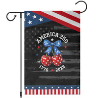 250 Anniversary USA Patriotic Garden Flag Cherry Coquette Bow 4th Of July 1776 2026 250th Birthday