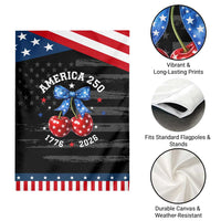 250 Anniversary USA Patriotic Garden Flag Cherry Coquette Bow 4th Of July 1776 2026 250th Birthday