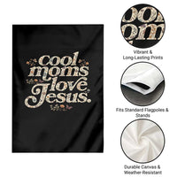 Cool Moms Love Jesus Garden Flag Vintage Floral Boho Wildflower Christian Mama Mothers Day