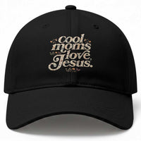 Cool Moms Love Jesus Baseball Cap Vintage Floral Boho Wildflower Christian Mama Mothers Day