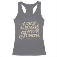 Cool Moms Love Jesus Racerback Tank Top Vintage Floral Boho Wildflower Christian Mama Mothers Day