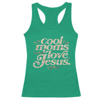 Cool Moms Love Jesus Racerback Tank Top Vintage Floral Boho Wildflower Christian Mama Mothers Day