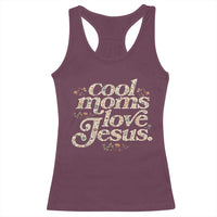 Cool Moms Love Jesus Racerback Tank Top Vintage Floral Boho Wildflower Christian Mama Mothers Day