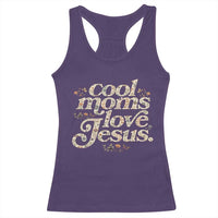 Cool Moms Love Jesus Racerback Tank Top Vintage Floral Boho Wildflower Christian Mama Mothers Day