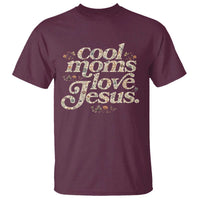 Cool Moms Love Jesus T Shirt Vintage Floral Boho Wildflower Christian Mama Mothers Day