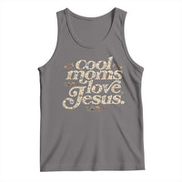Cool Moms Love Jesus Tank Top Vintage Floral Boho Wildflower Christian Mama Mothers Day