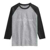 Motherhood Is Kingdom Work Raglan Shirt Floral Cross Christian Mama Mothers Day