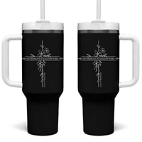 Motherhood Is Kingdom Work Tumbler With Handle Floral Cross Christian Mama Mothers Day