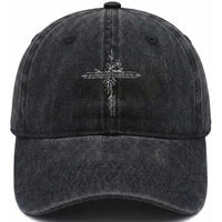 Motherhood Is Kingdom Work Washed Cotton Baseball Cap Floral Cross Christian Mama Mothers Day