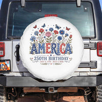 Floral 250th Anniversary Spare Tire Cover Wildflower Independence Day 250 Years Birthday 1776 2026