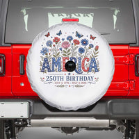 Floral 250th Anniversary Spare Tire Cover Wildflower Independence Day 250 Years Birthday 1776 2026