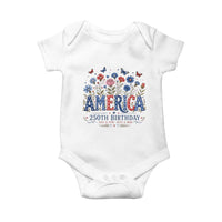 Floral 250th Anniversary Baby Onesie Wildflower Independence Day 250 Years Birthday 1776 2026