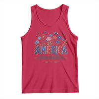 Floral 250th Anniversary Tank Top Wildflower Independence Day 250 Years Birthday 1776 2026