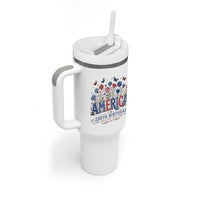 Floral 250th Anniversary Tumbler With Handle Wildflower Independence Day 250 Years Birthday 1776 2026