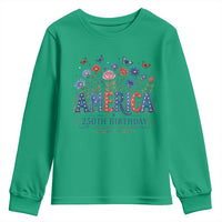 Floral 250th Anniversary Youth Sweatshirt Wildflower Independence Day 250 Years Birthday 1776 2026
