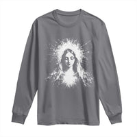 Catholic Virgin Mary Long Sleeve Shirt Vintage Marian Face Christian Our Lady
