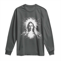Catholic Virgin Mary Long Sleeve Shirt Vintage Marian Face Christian Our Lady