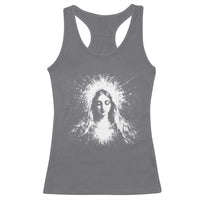 Catholic Virgin Mary Racerback Tank Top Vintage Marian Face Christian Our Lady