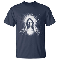 Catholic Virgin Mary T Shirt Vintage Marian Face Christian Our Lady