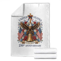 250 Anniversary USA Patriotic Eagle Throw Blanket Flower 250th Birthday 4th Of July 2026