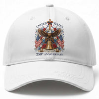 250 Anniversary USA Patriotic Eagle Baseball Cap Flower 250th Birthday 4th Of July 2026