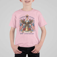 250 Anniversary USA Patriotic Eagle T Shirt For Kid Flower 250th Birthday 4th Of July 2026