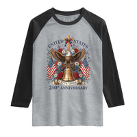 250 Anniversary USA Patriotic Eagle Raglan Shirt Flower 250th Birthday 4th Of July 2026
