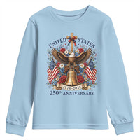 250 Anniversary USA Patriotic Eagle Youth Sweatshirt Flower 250th Birthday 4th Of July 2026