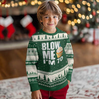 Funny 70th Birthday Ugly Christmas Sweater Blow Me Im 70 Year Old Bday Gag Gift Saying