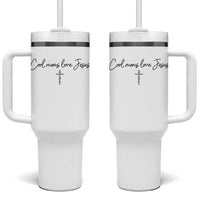 Cool Moms Love Jesus Tumbler With Handle Christian Mom Floral Mama Mothers Day