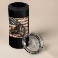 American Flag Motorcycle 4 in 1 Can Cooler Tumbler Vintage Retro Biker USA 4th of July - Wonder Print Shop
