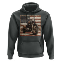 American Flag Motorcycle Hoodie Vintage Retro Biker USA 4th of July - Wonder Print Shop