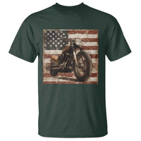 American Flag Motorcycle T Shirt Vintage Retro Biker USA 4th of July - Wonder Print Shop