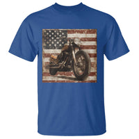 American Flag Motorcycle T Shirt Vintage Retro Biker USA 4th of July - Wonder Print Shop