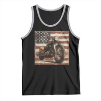 American Flag Motorcycle Tank Top Vintage Retro Biker USA 4th of July - Wonder Print Shop