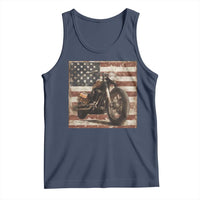 American Flag Motorcycle Tank Top Vintage Retro Biker USA 4th of July - Wonder Print Shop