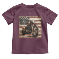 American Flag Motorcycle Toddler T Shirt Vintage Retro Biker USA 4th of July - Wonder Print Shop