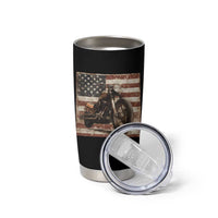 American Flag Motorcycle Tumbler Cup Vintage Retro Biker USA 4th of July - Wonder Print Shop