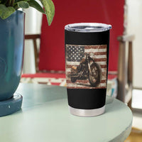 American Flag Motorcycle Tumbler Cup Vintage Retro Biker USA 4th of July - Wonder Print Shop
