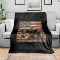 American Flag Quad 4 Wheeler Throw Blanket Vintage Retro Cool ATV Quadrider Off Road Clothing - Wonder Print Shop