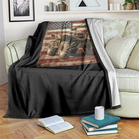 American Flag Quad 4 Wheeler Throw Blanket Vintage Retro Cool ATV Quadrider Off Road Clothing - Wonder Print Shop