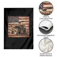 American Flag Quad 4 Wheeler Garden Flag Vintage Retro Cool ATV Quadrider Off Road Clothing - Wonder Print Shop